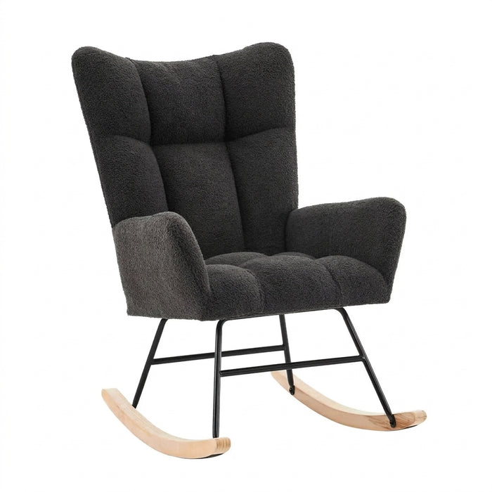 Fauteuil à Bascule Bouclé Design Intérieur