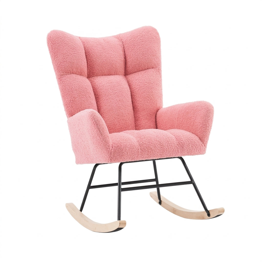 Fauteuil à Bascule Bouclé Design Intérieur