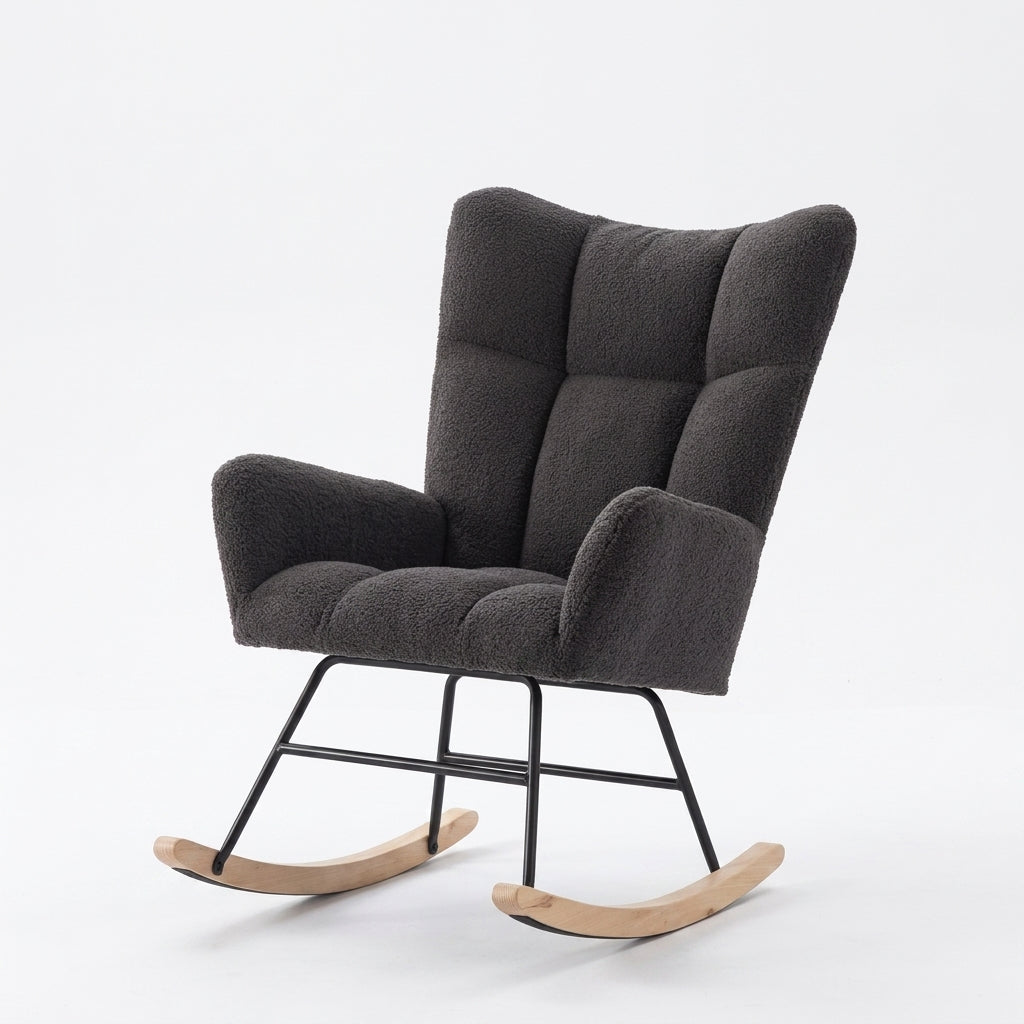 Fauteuil à Bascule Bouclé Design Intérieur