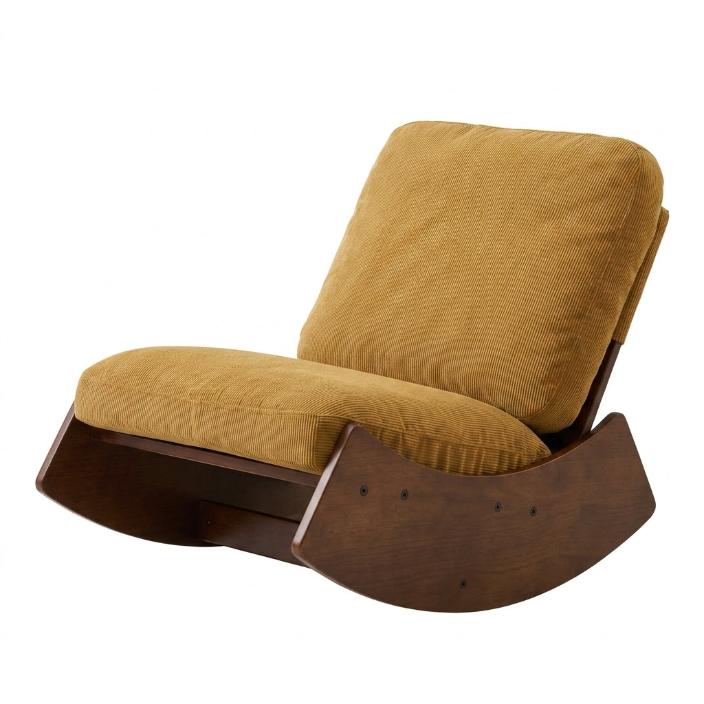 Rocking Chair Velours Rétro Design Salon