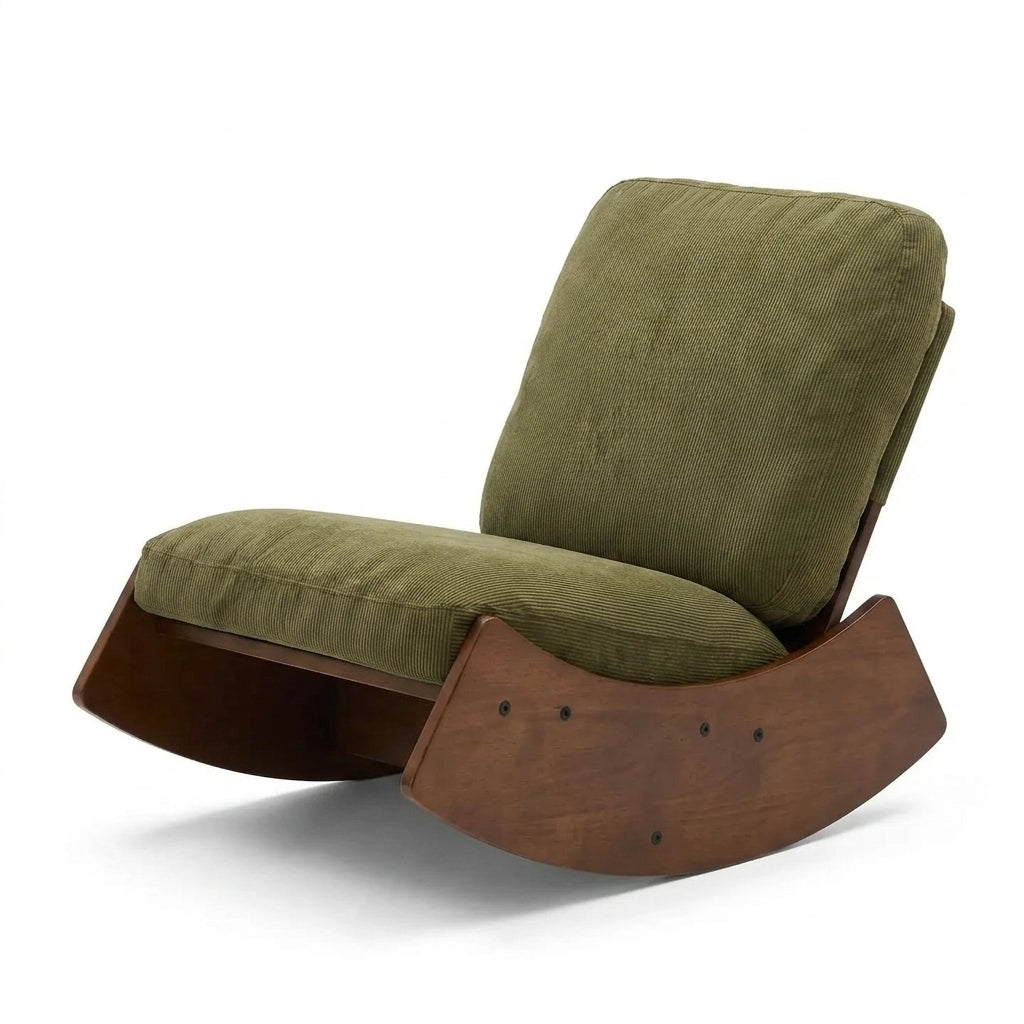 Rocking Chair Velours Rétro Design Salon