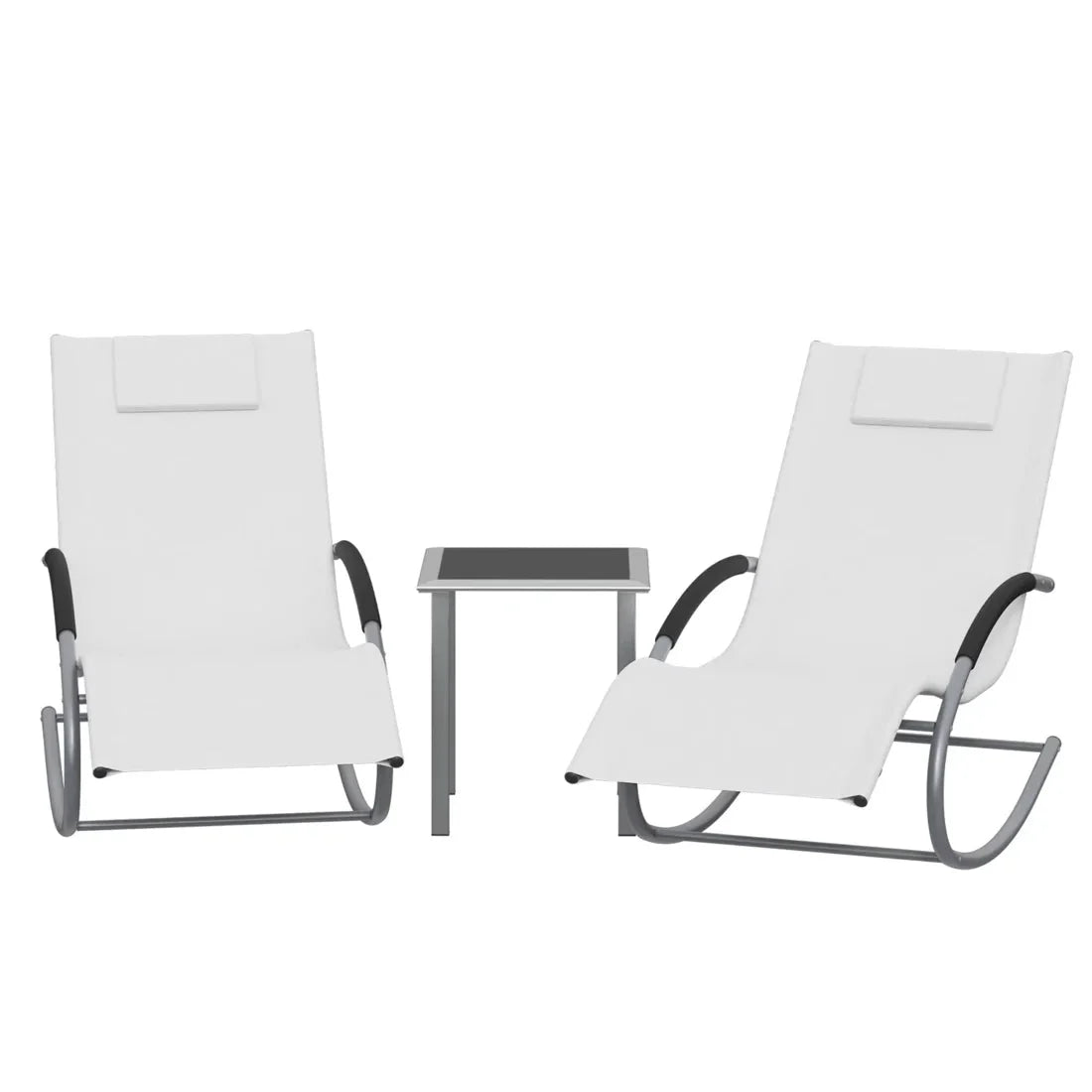 Ensemble Salon Jardin 2 Chaises Longues Table Extérieur — vue 5