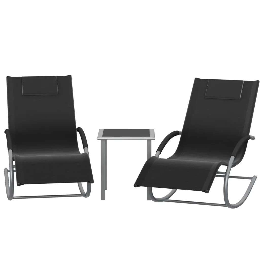 Ensemble Salon Jardin 2 Chaises Longues Table Extérieur - Zondora