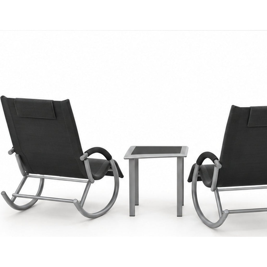 Ensemble extérieur : 2 fauteuils à bascule et table — vue 3