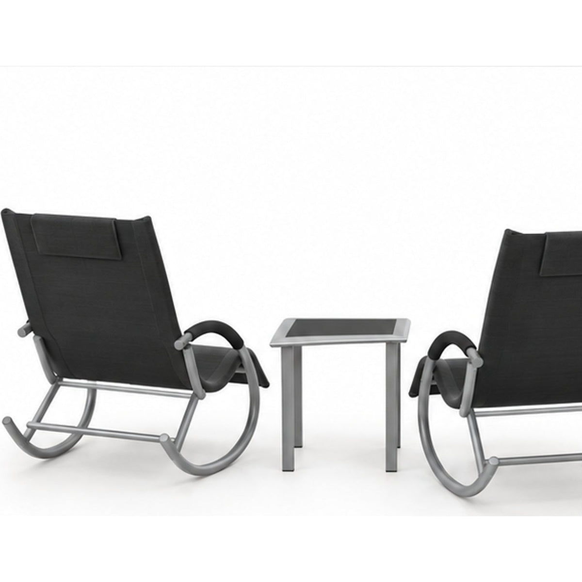 Ensemble extérieur : 2 fauteuils à bascule et table