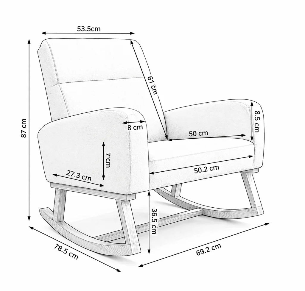 Rocking Chair Teddy Dossier Haut Moelleux