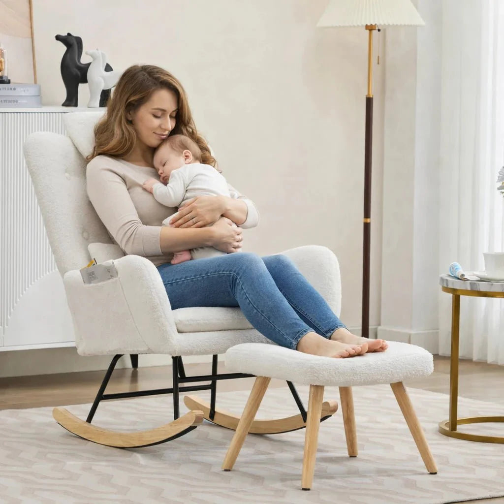Rocking Chair Allaitement Ergonomique Tissu — vue 2
