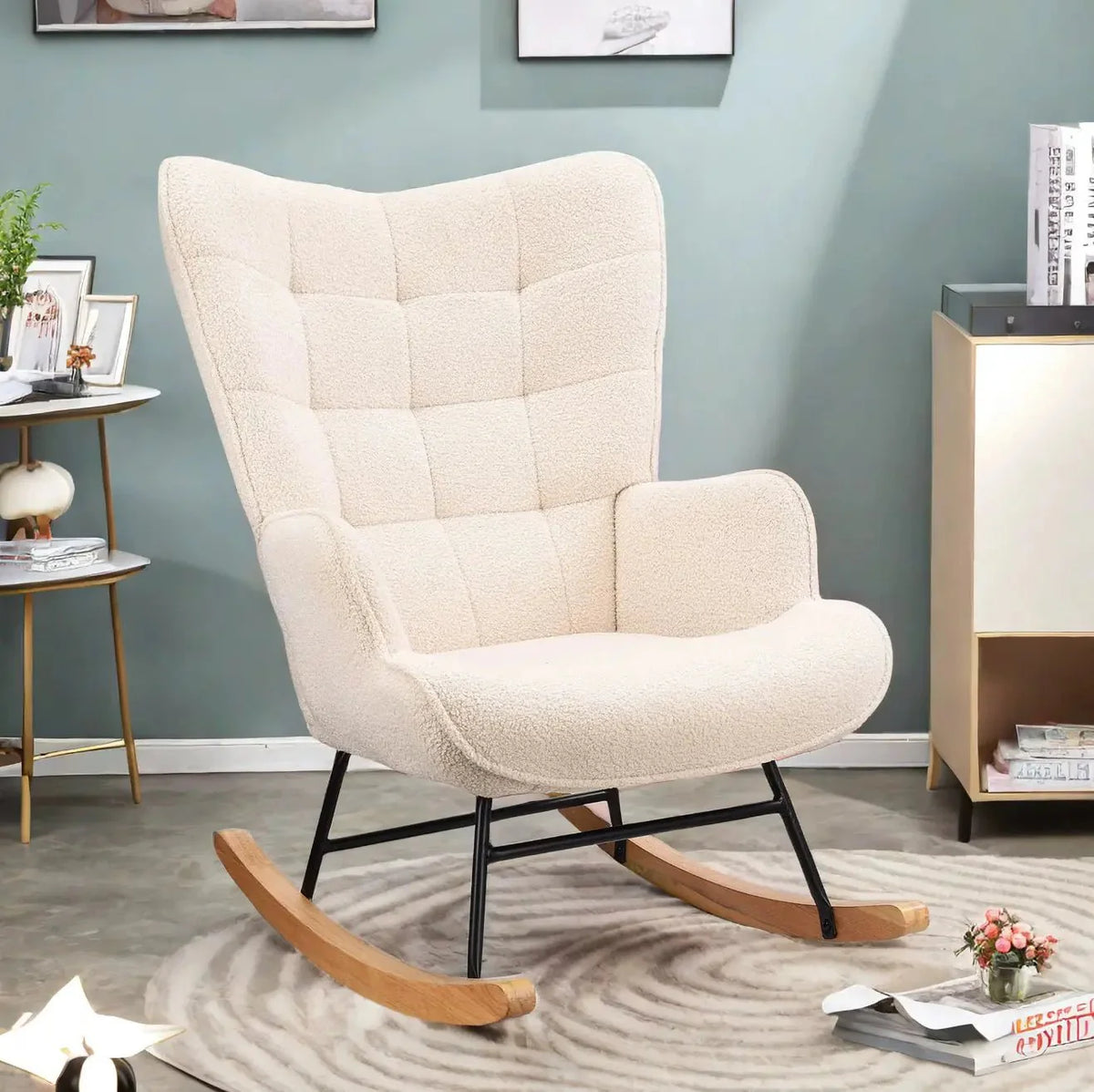 Rocking Chair Teddy Dossier Haut Grande Taille