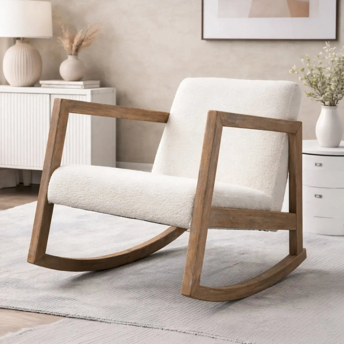 Rocking Chair Bouclette Style Nordique
