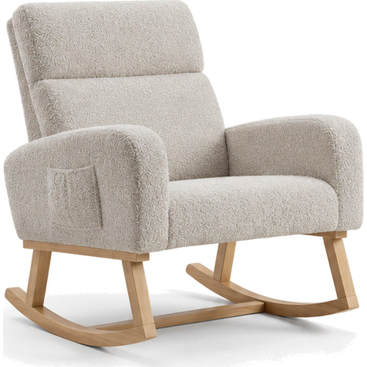 Fauteuil à bascule bouclette à assise épaisse