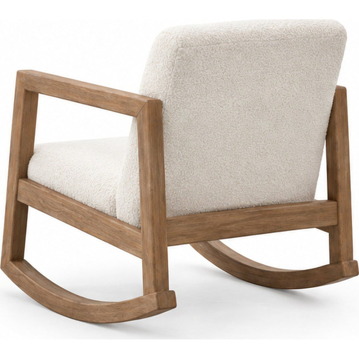 Fauteuil à bascule bouclette en bois d’hévéa