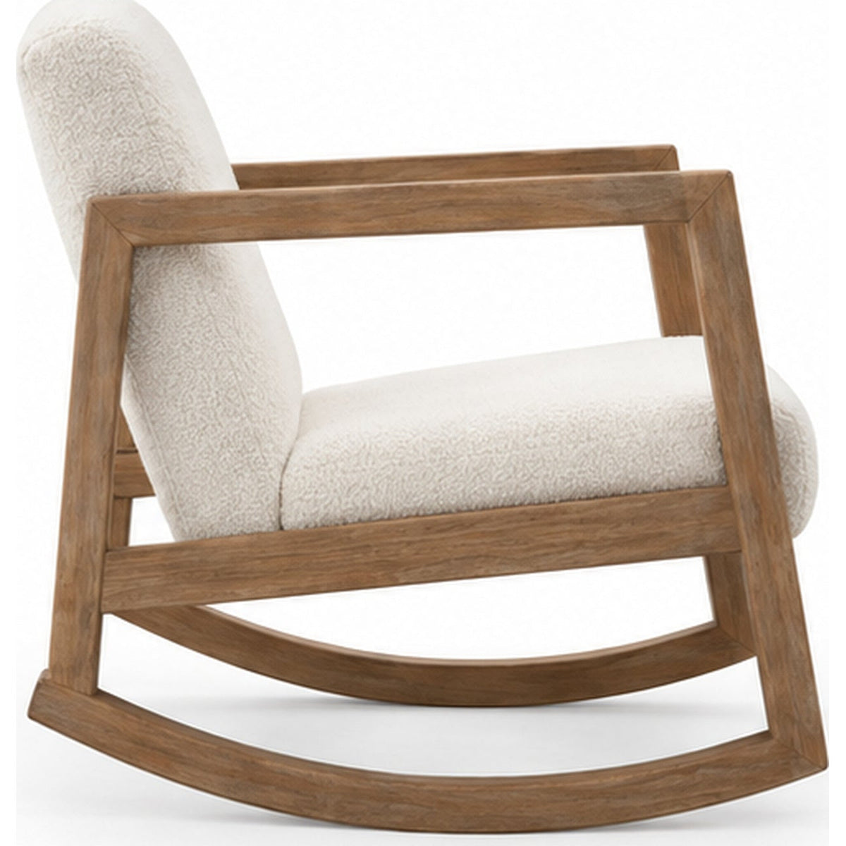 Fauteuil à bascule bouclette en bois d’hévéa