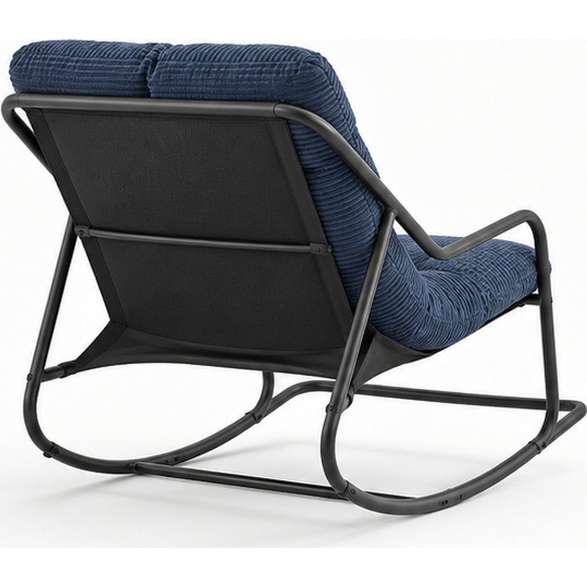 Fauteuil à bascule capitonné en velours côtelé