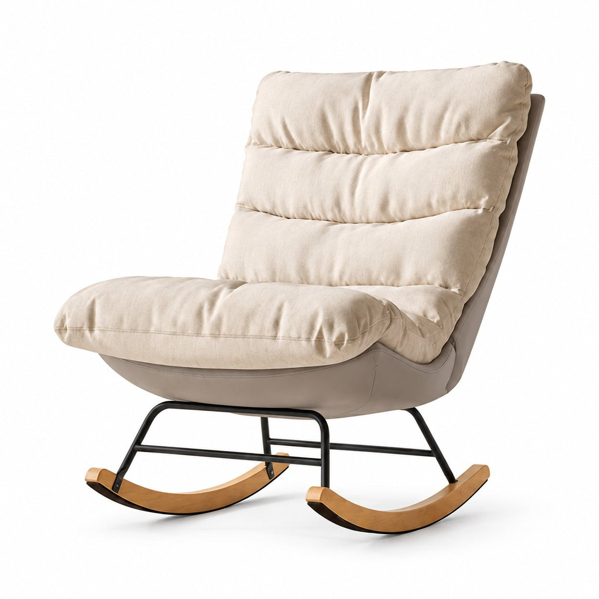 Fauteuil à bascule cocon beige pour le salon