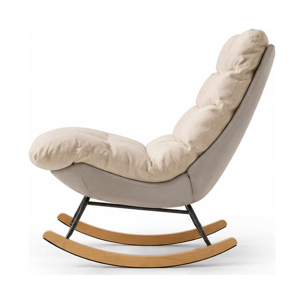 Fauteuil à bascule cocon beige pour le salon