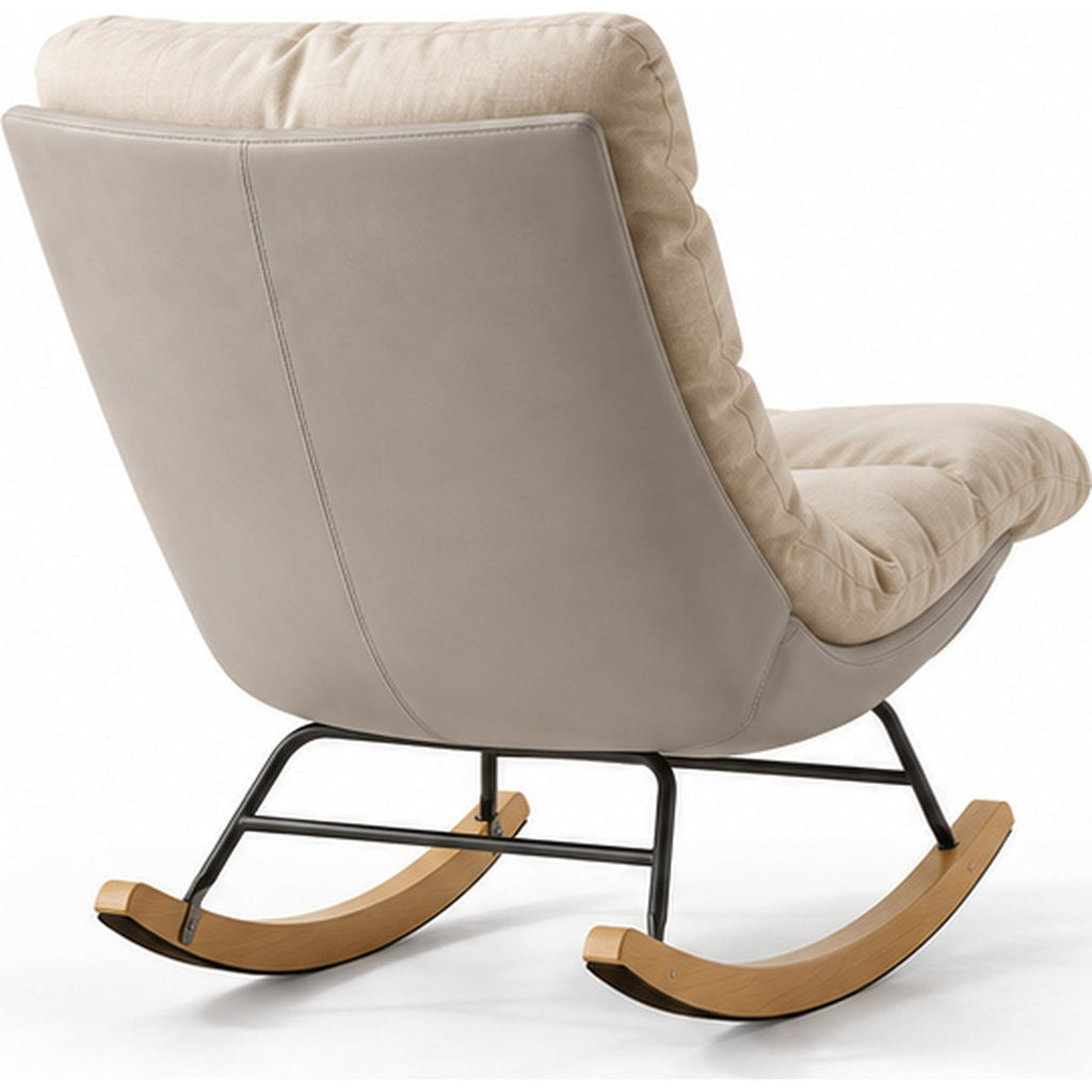 Fauteuil à bascule cocon beige pour le salon — vue 3