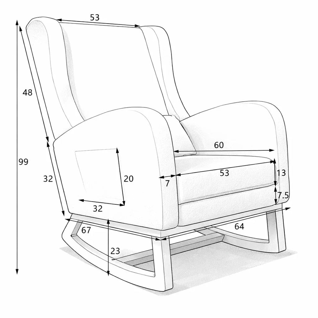Rocking Chair Allaitement Teddy Blanc Ivoire Repose-Pieds — vue 5