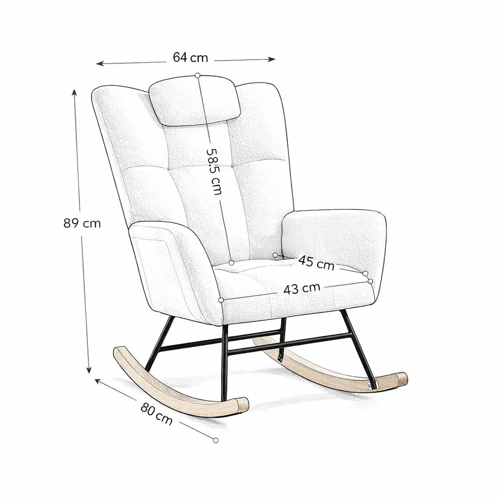 Rocking Chair Teddy Confort Salon Intérieur
