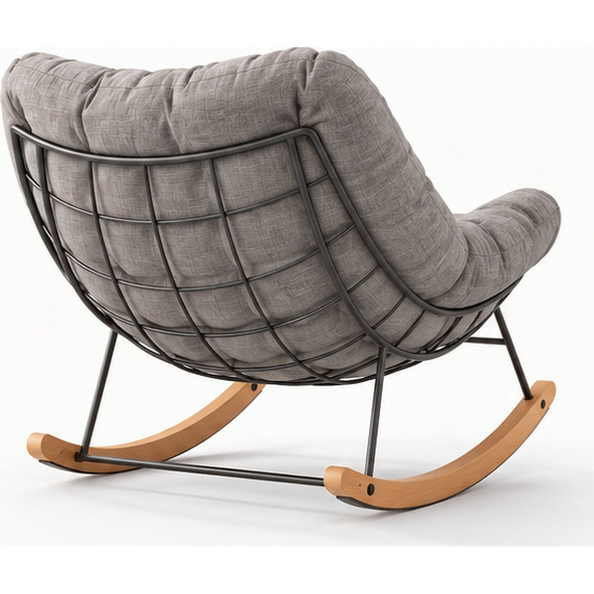 Fauteuil à bascule extérieur en acier et bois d’érable