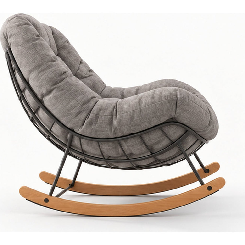 Fauteuil à bascule extérieur en acier et bois d’érable — vue 4