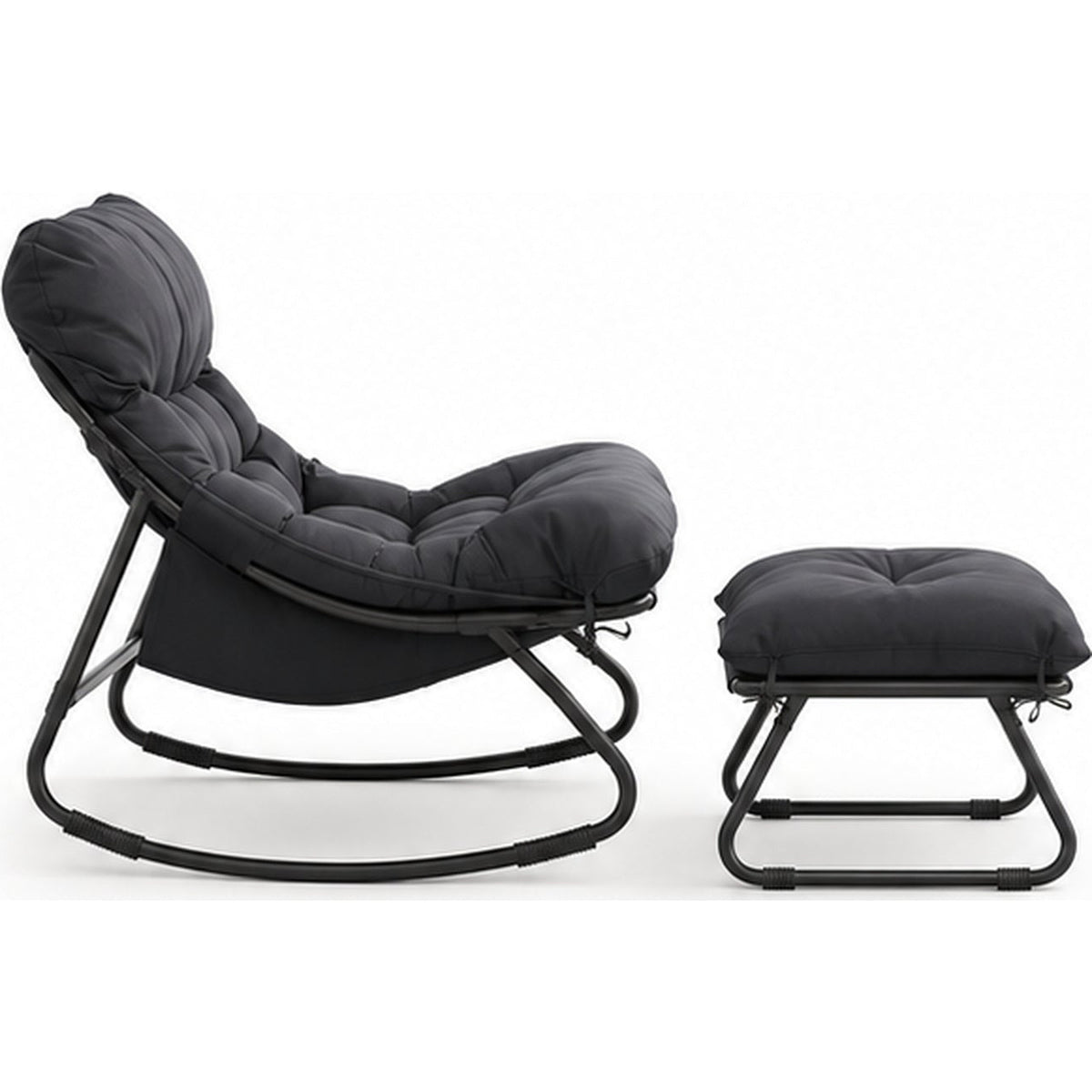 Fauteuil à bascule extérieur avec coussin hydrofuge
