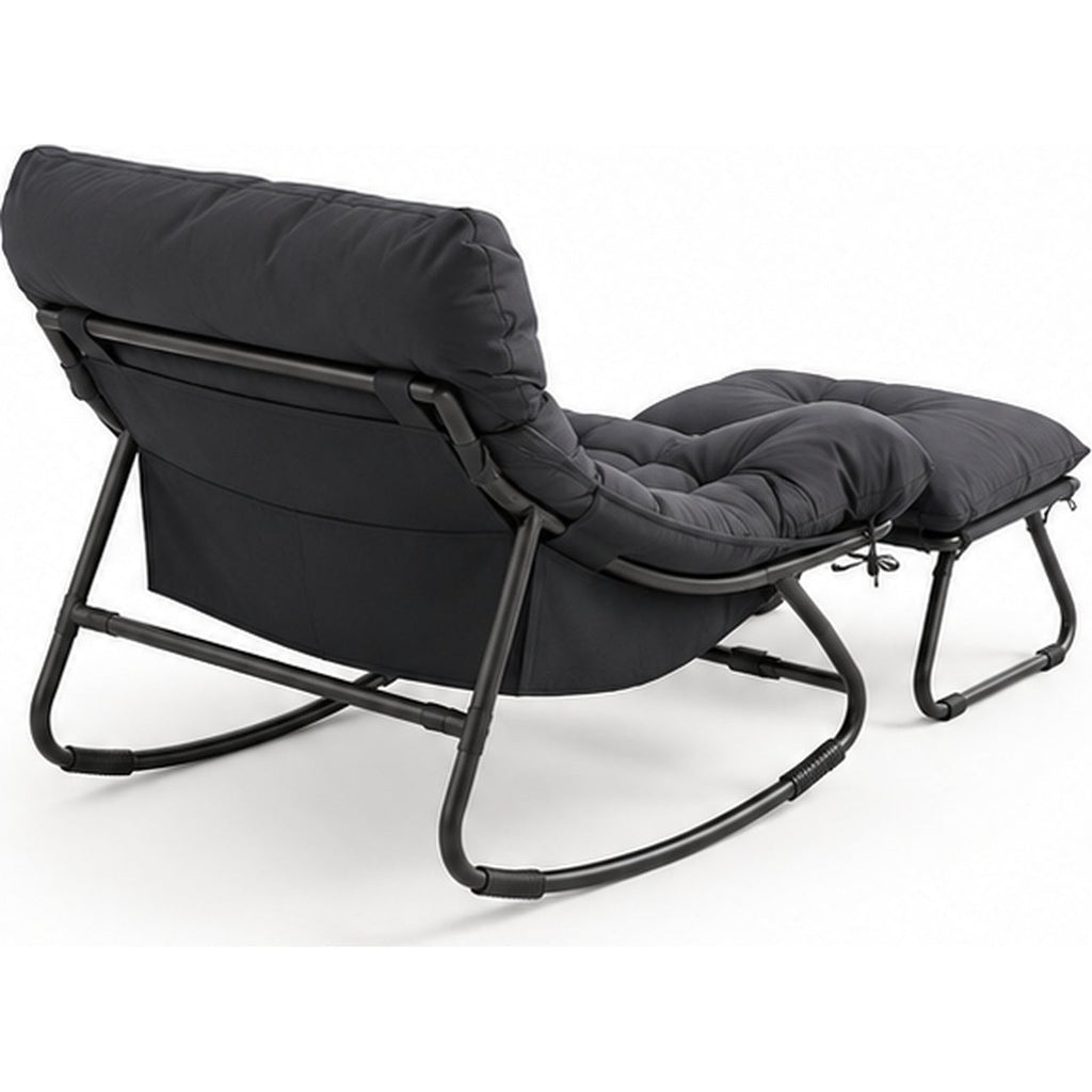 Fauteuil à bascule extérieur avec coussin hydrofuge — vue arriere