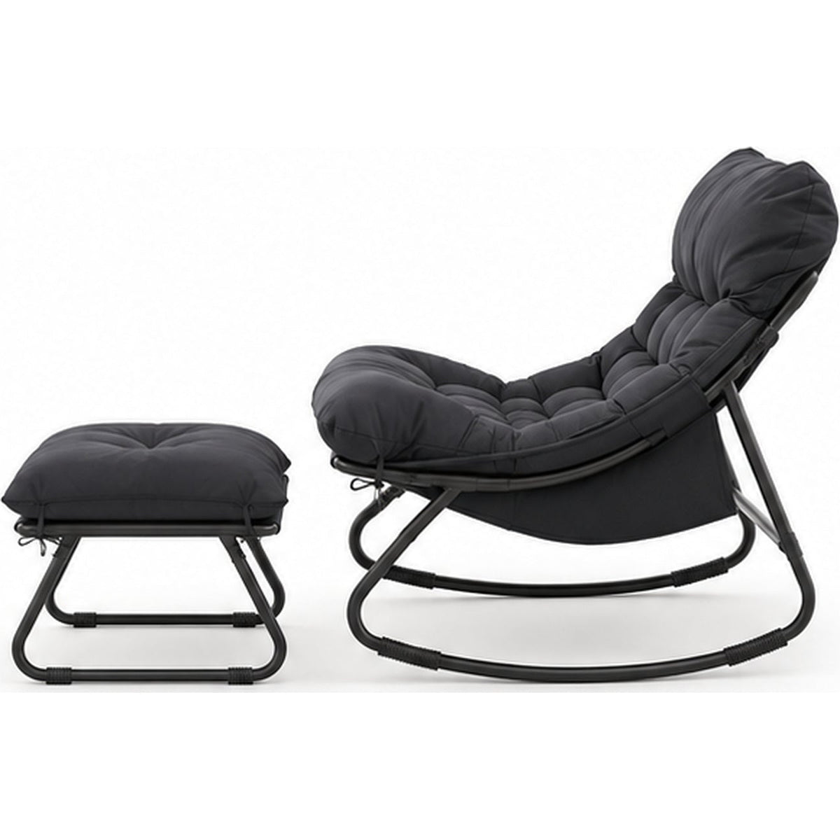 Fauteuil à bascule extérieur avec coussin hydrofuge