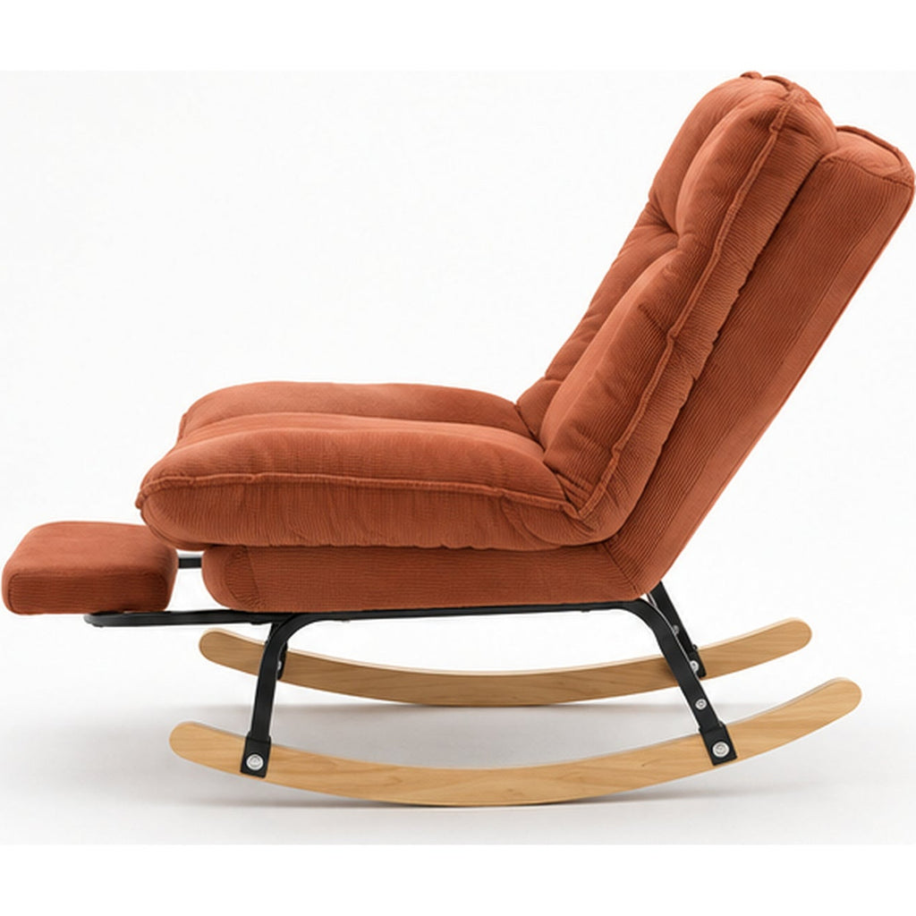 Fauteuil à bascule inclinable avec repose-pieds intégré — vue laterale