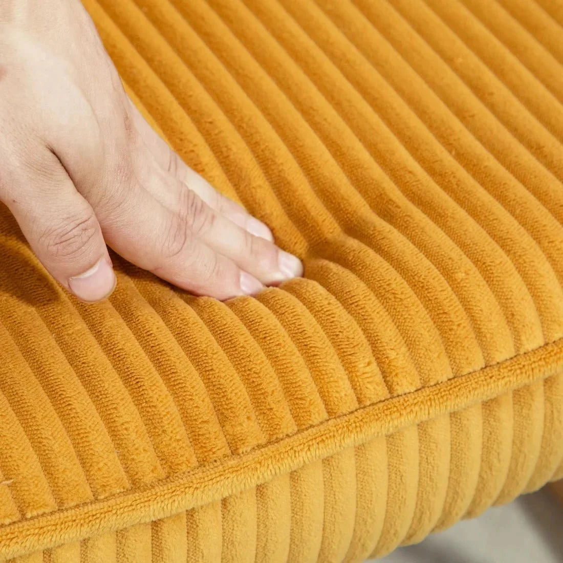 Rocking Chair Tissu Côtelé Bois Scandinave Salon