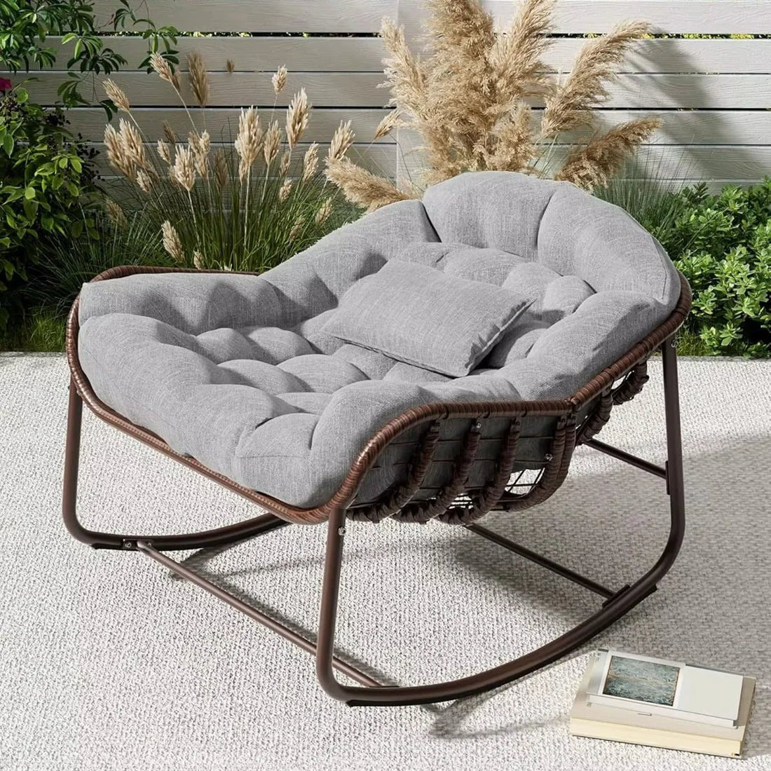 Rocking Chair Rotin Surdimensionné Grand Confort