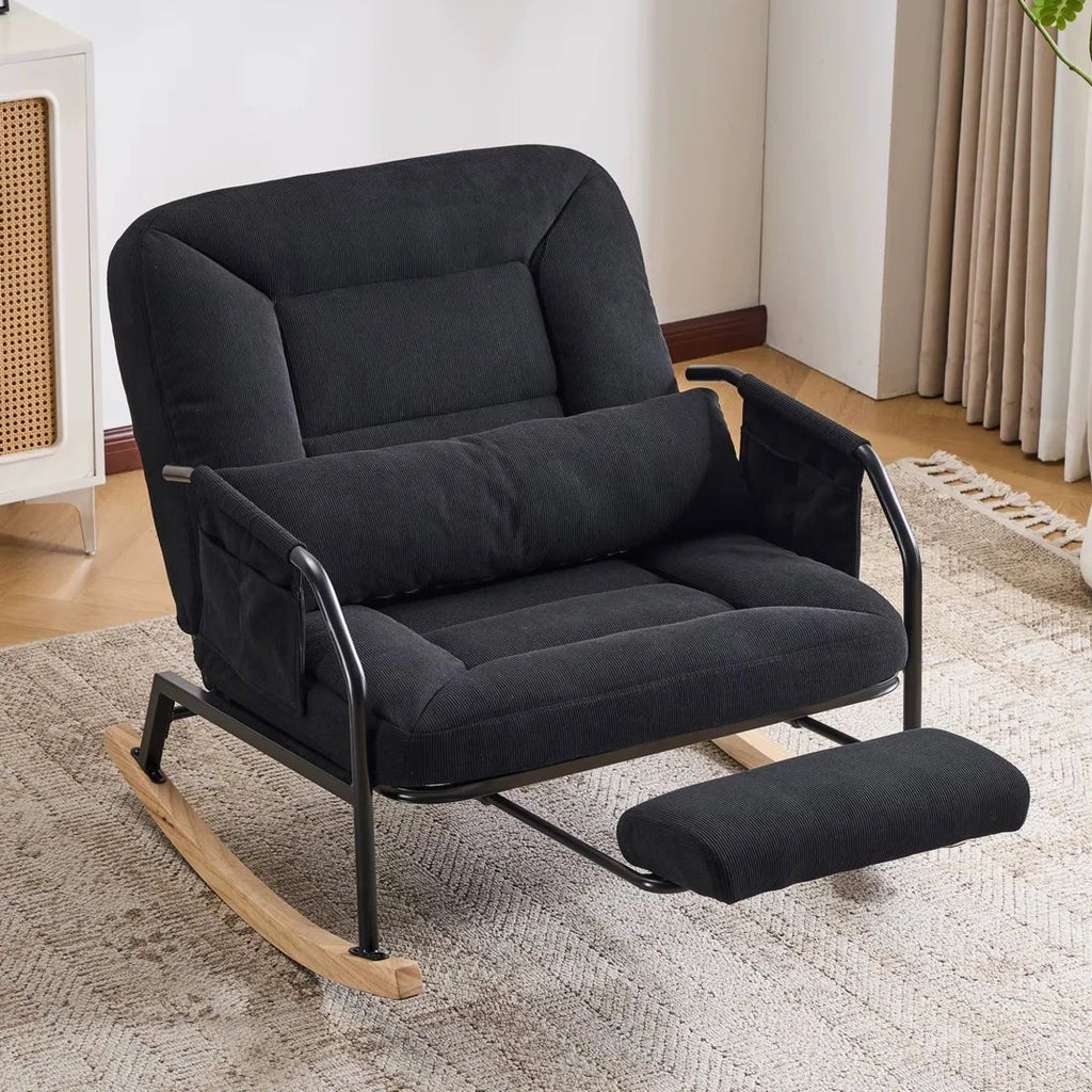 Rocking Chair Inclinable Corduroy Salon