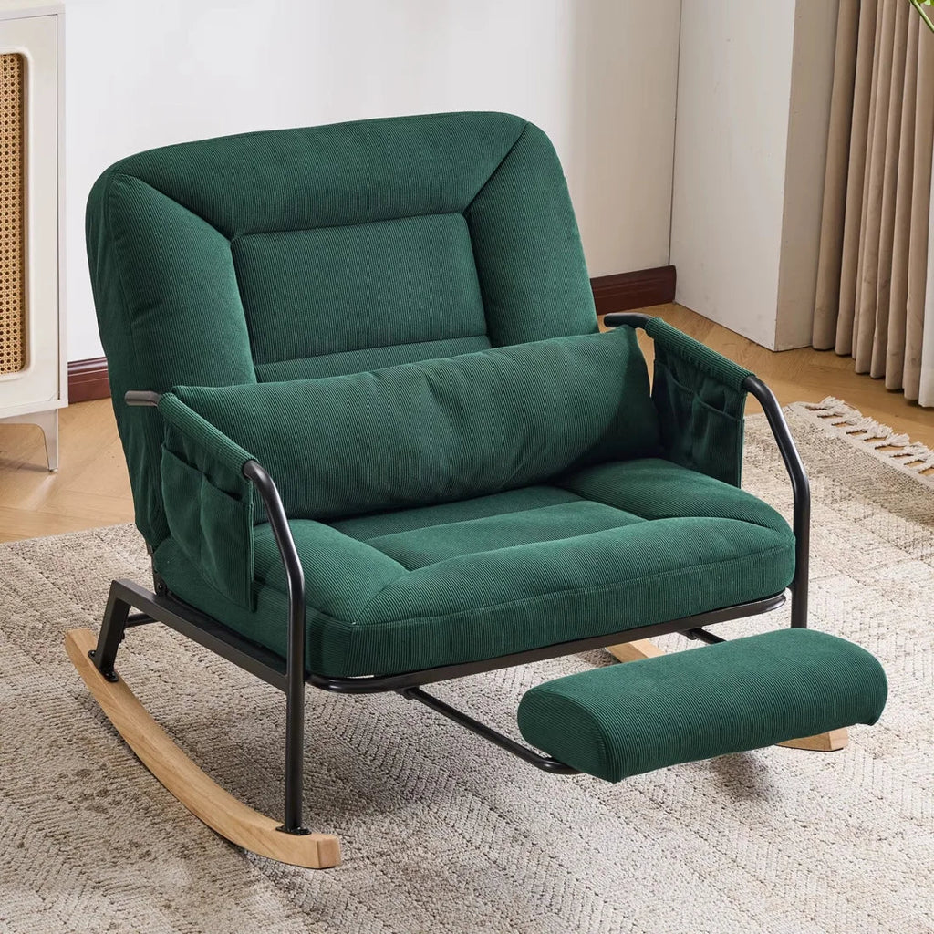 Rocking Chair Inclinable Corduroy Salon