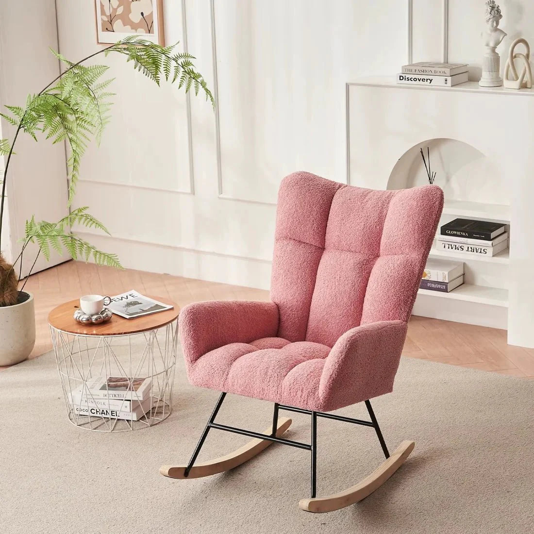 Fauteuil à Bascule Bouclé Design Intérieur — vue 5