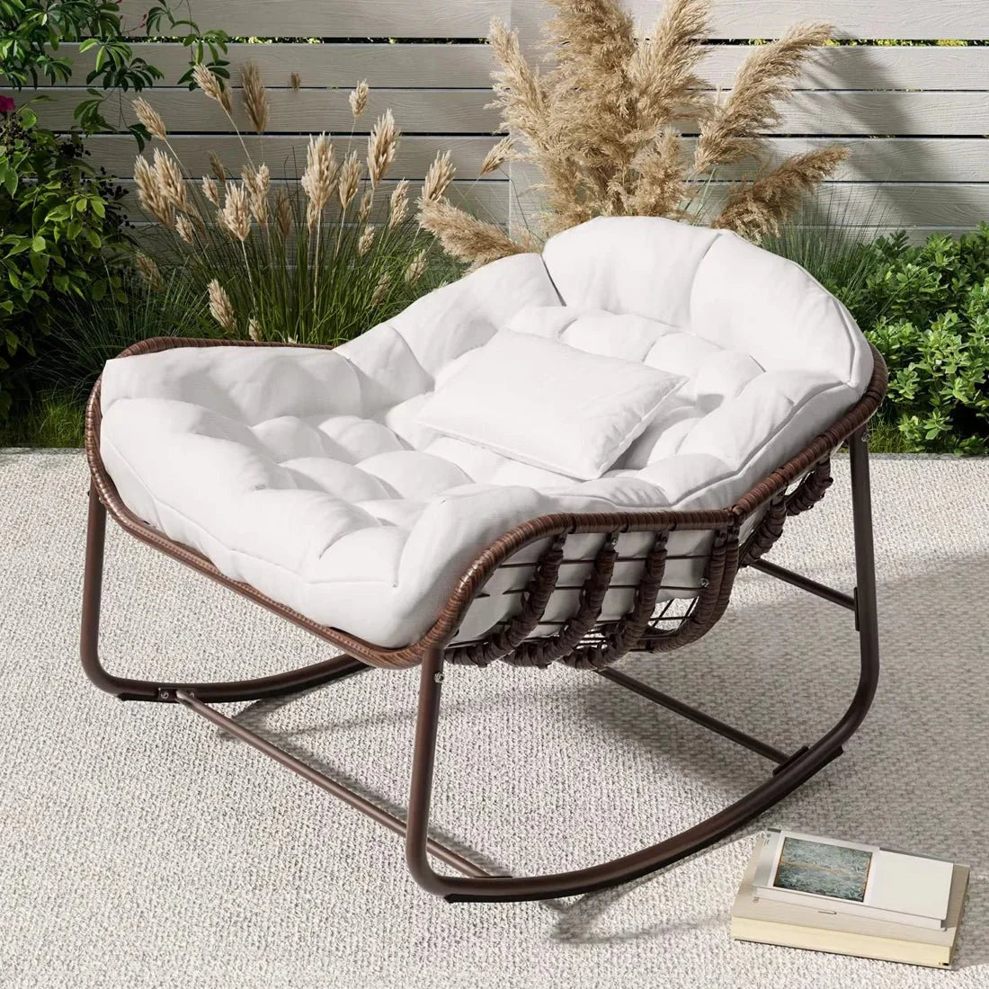 Rocking Chair Rotin Surdimensionné Grand Confort — vue 3