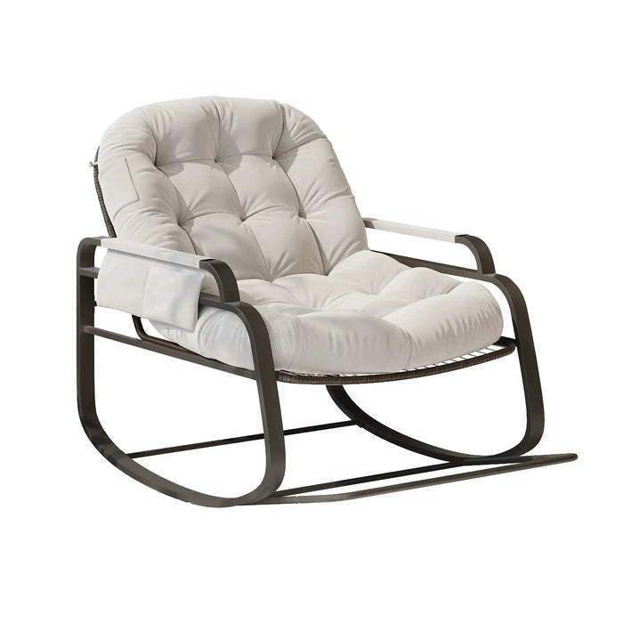 Rocking Chair Rotin Naturel Extérieur Terrasse