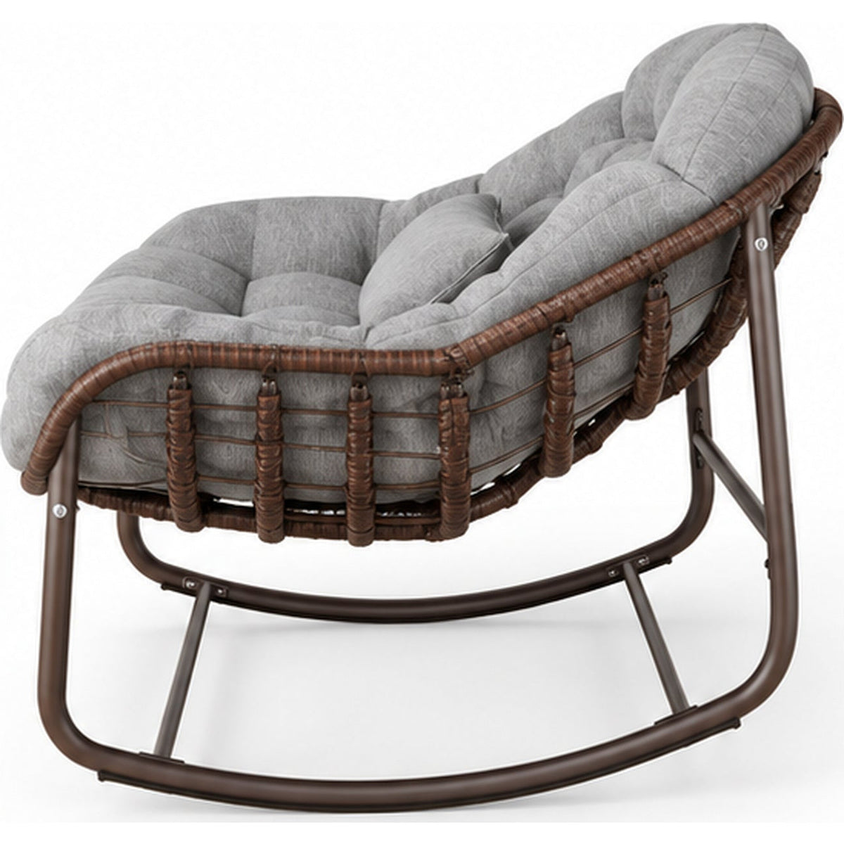 Fauteuil à bascule en rotin grand format — vue 2