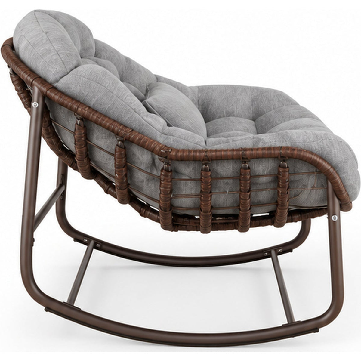Fauteuil à bascule en rotin grand format