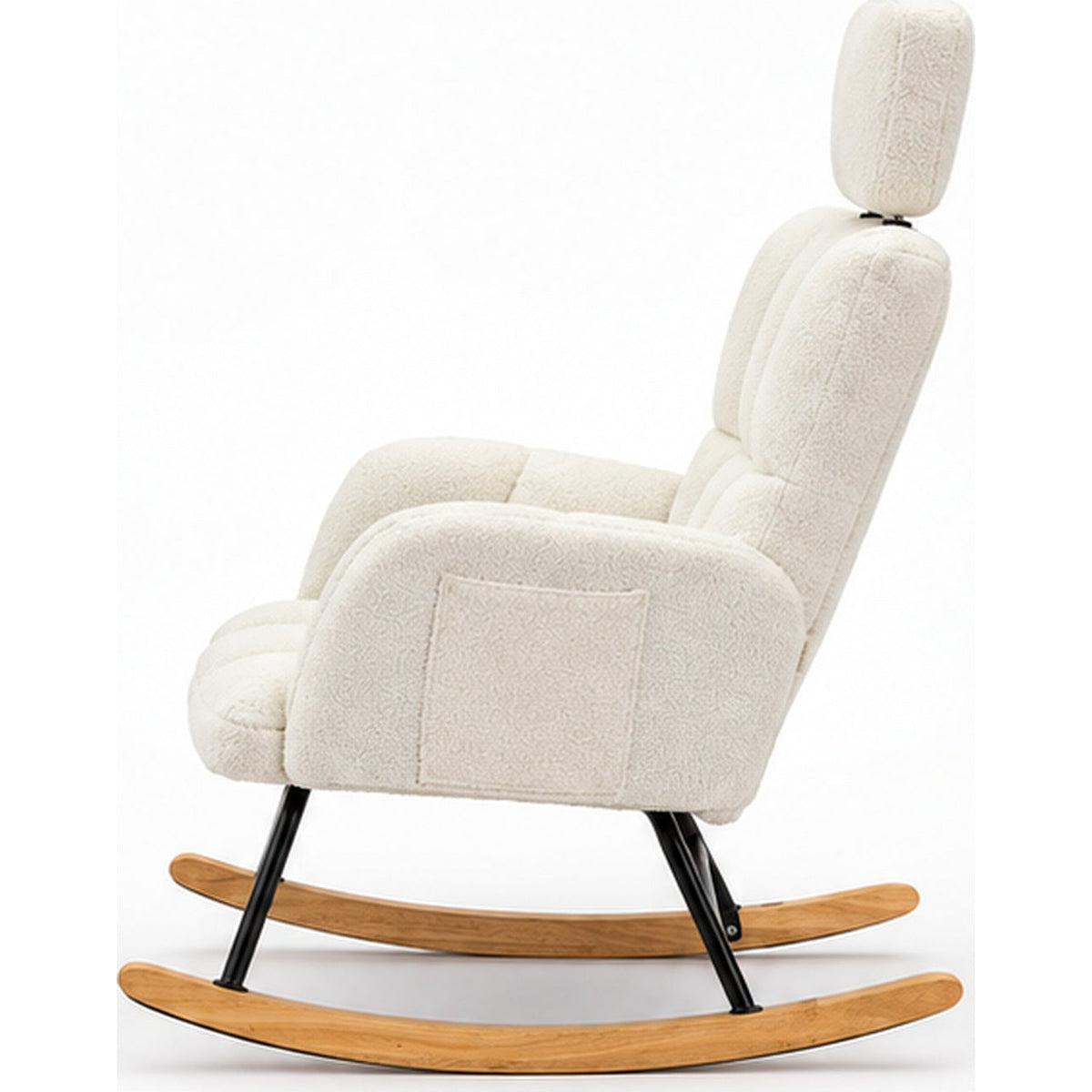 Fauteuil à bascule teddy avec appui-tête et rangements