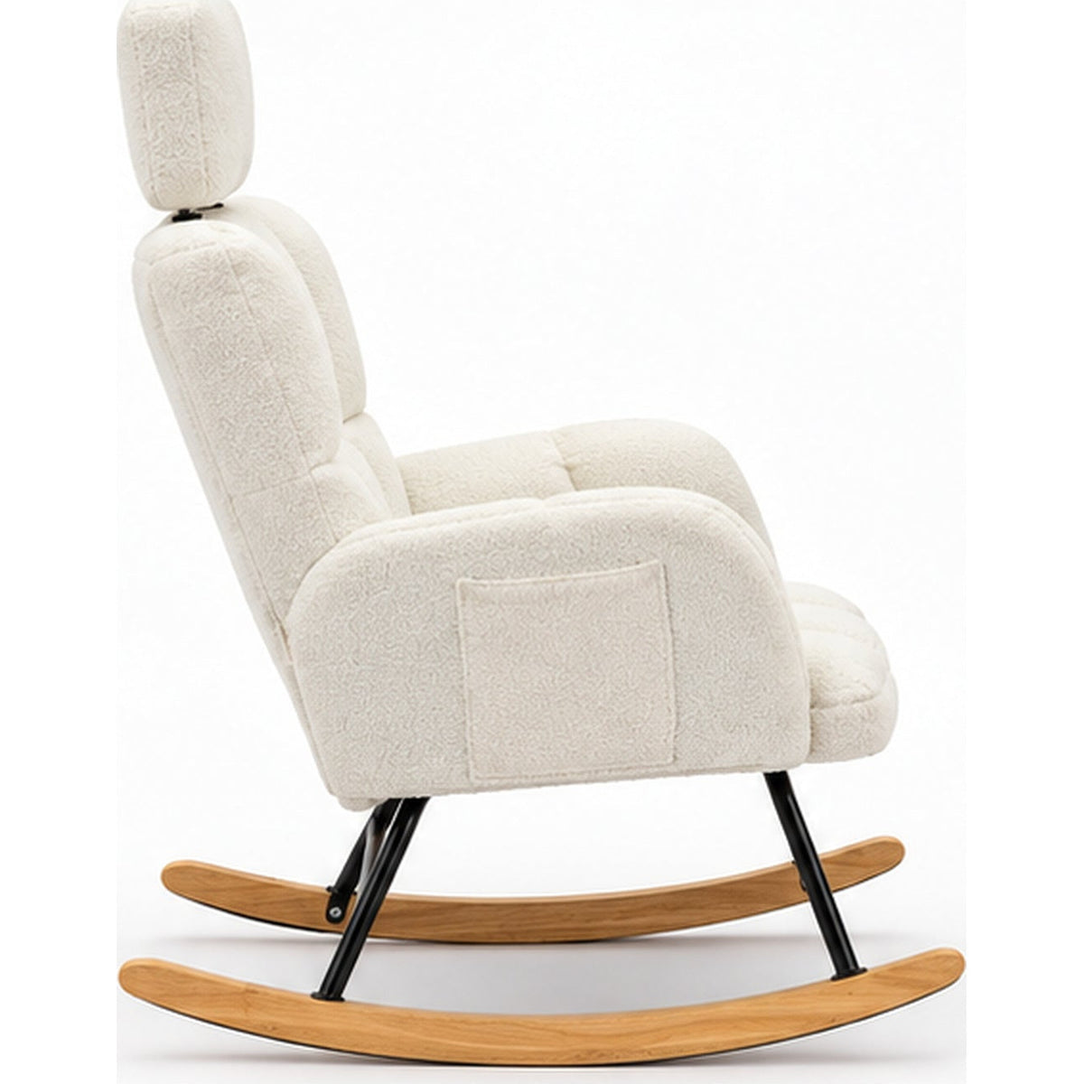 Fauteuil à bascule teddy avec appui-tête et rangements
