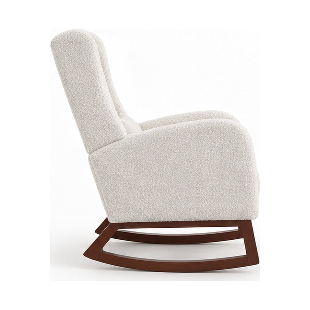 Fauteuil à bascule teddy ivoire avec repose-pieds
