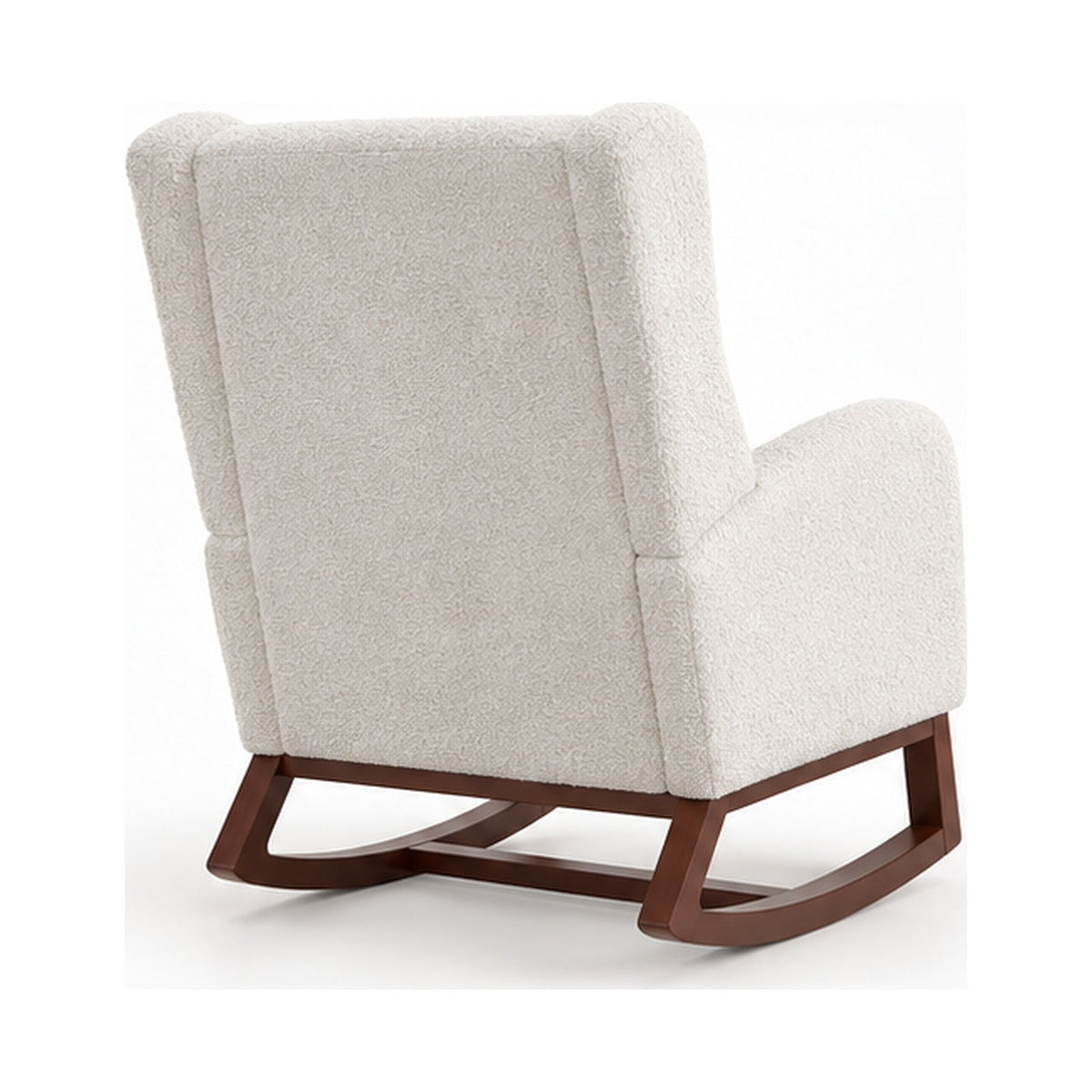 Fauteuil à bascule teddy ivoire avec repose-pieds — vue 3