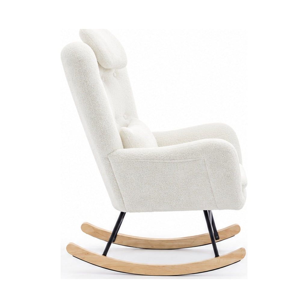 Fauteuil à bascule teddy avec repose-pieds — vue profil