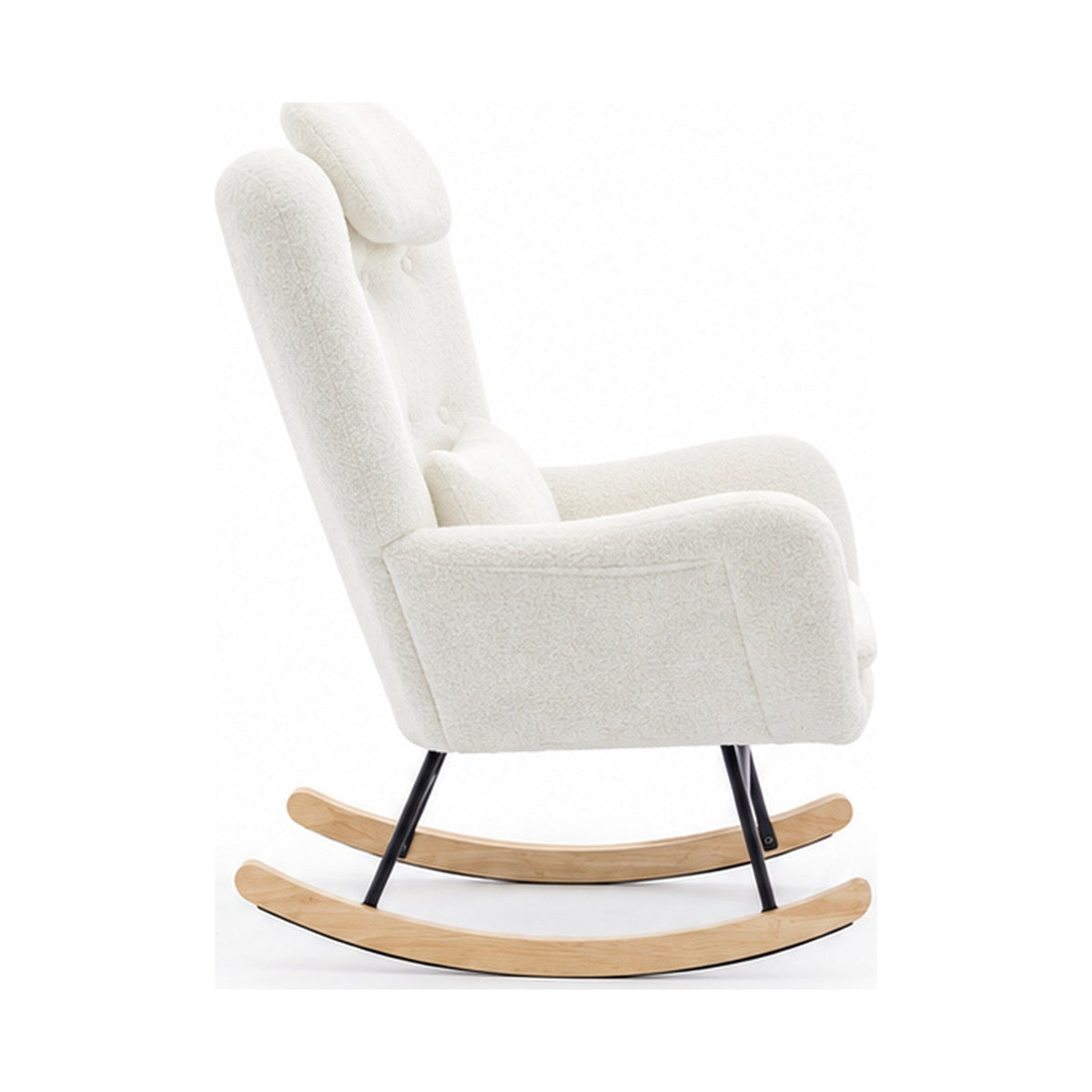 Fauteuil à bascule teddy avec repose-pieds