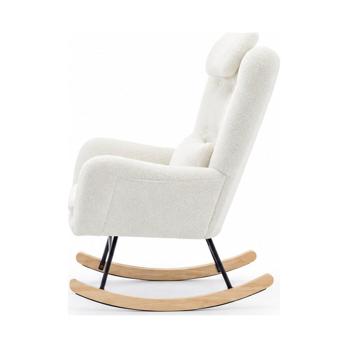 Fauteuil à bascule teddy avec repose-pieds — vue laterale