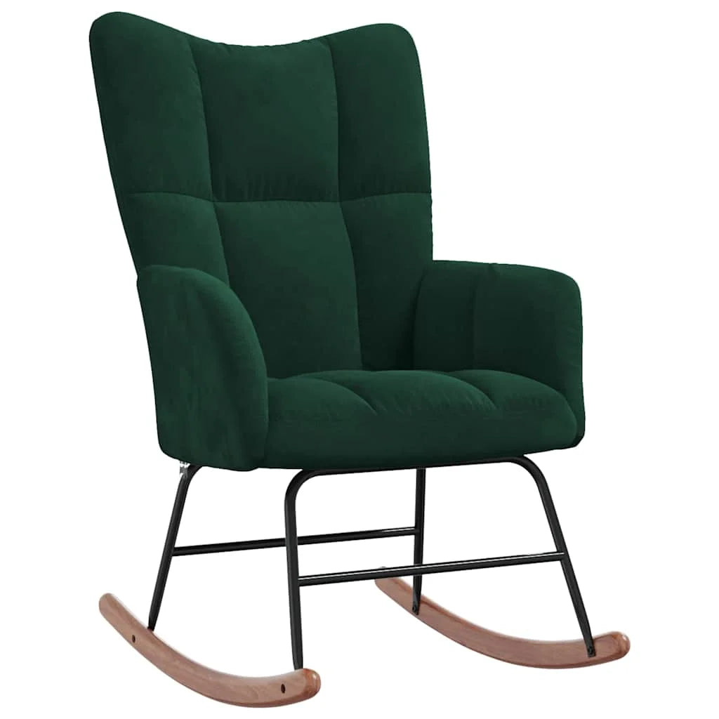 Rocking Chair Velours Rembourré Confort Maximum