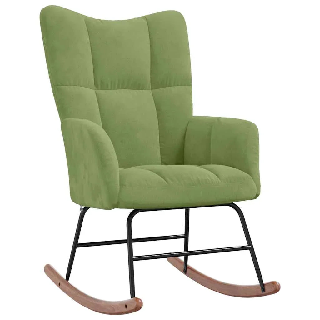 Rocking Chair Velours Rembourré Confort Maximum