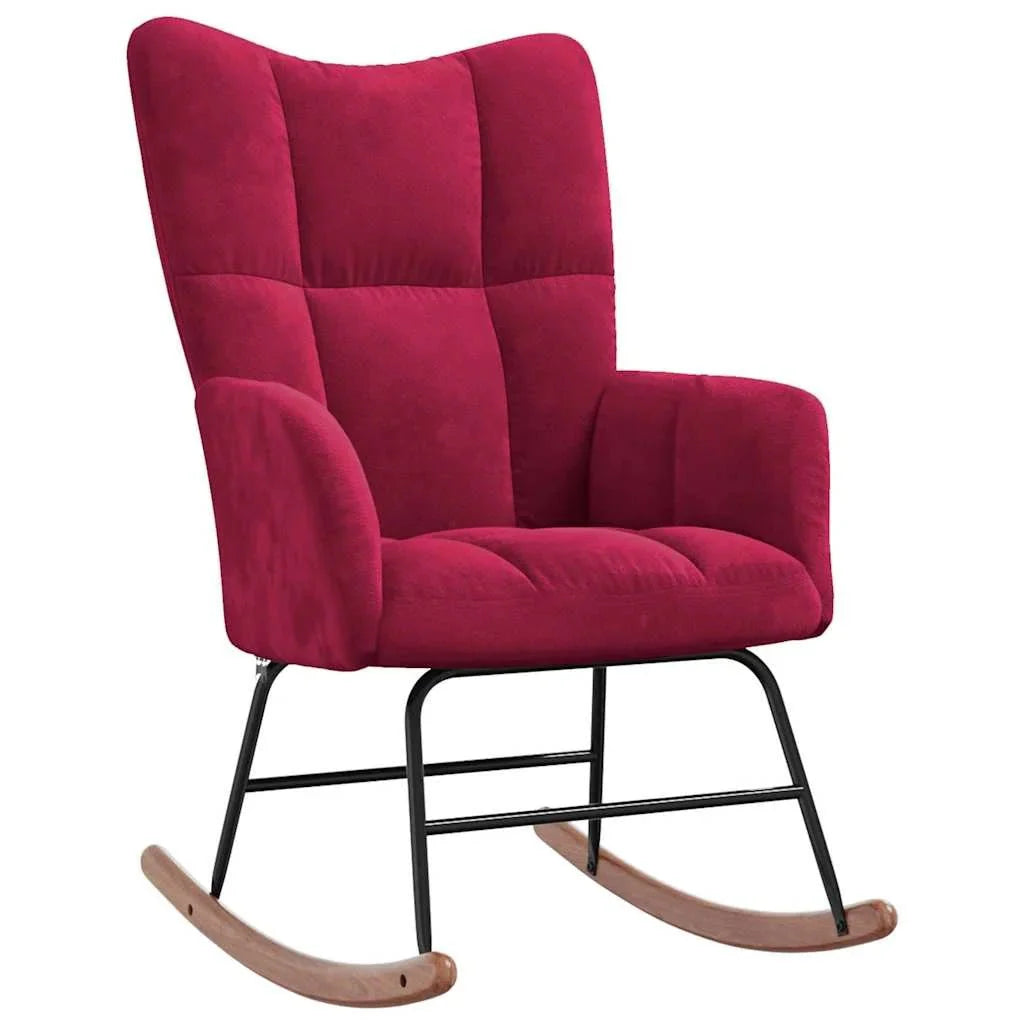 Rocking Chair Velours Rembourré Confort Maximum