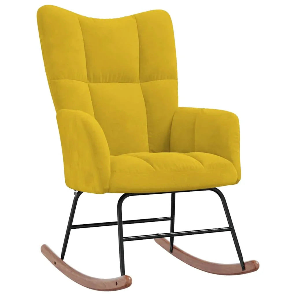 Rocking Chair Velours Rembourré Confort Maximum