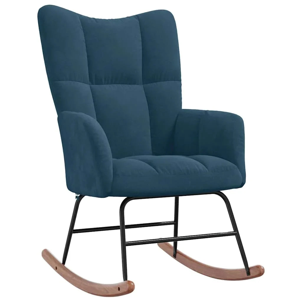 Rocking Chair Velours Rembourré Confort Maximum