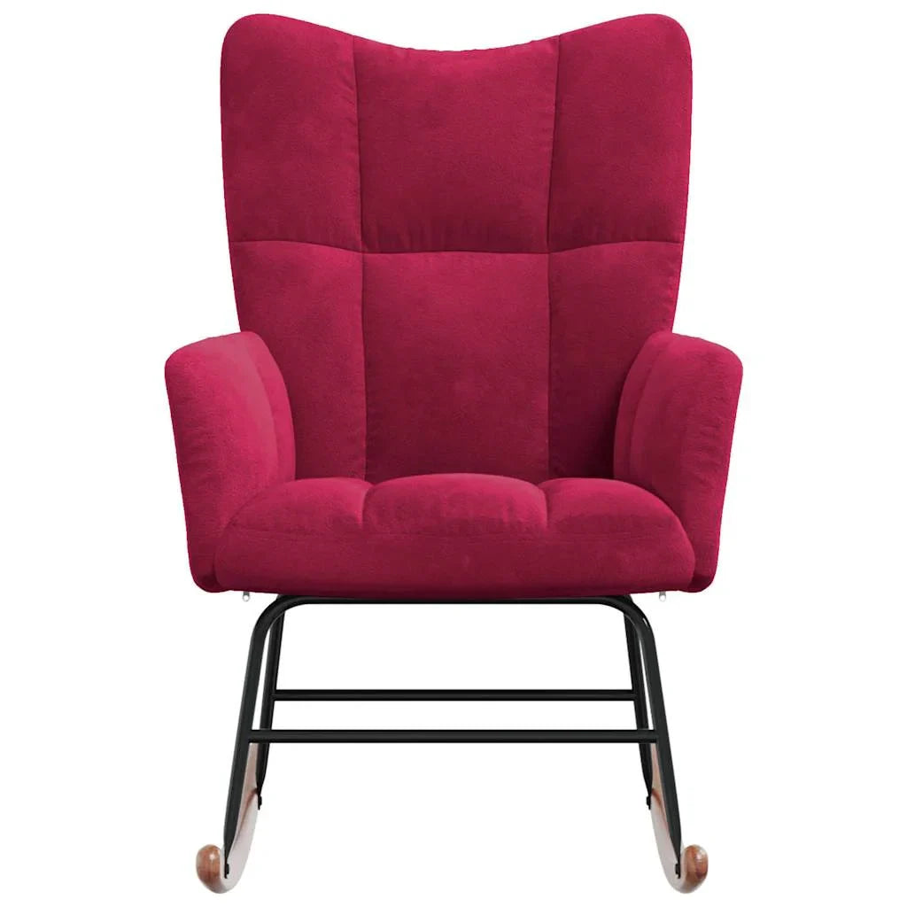 Rocking Chair Velours Rembourré Confort Maximum